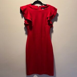 Tommy Hilfiger Red Ruffle Mini Dress